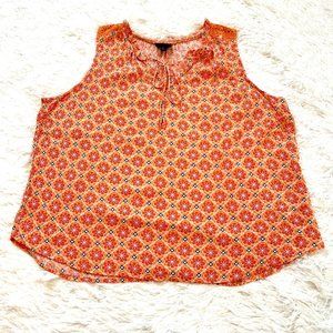 MOd Lusive Shirt Womens Extra Large Orange Boho Crochet Beachy Top Flowy 13278